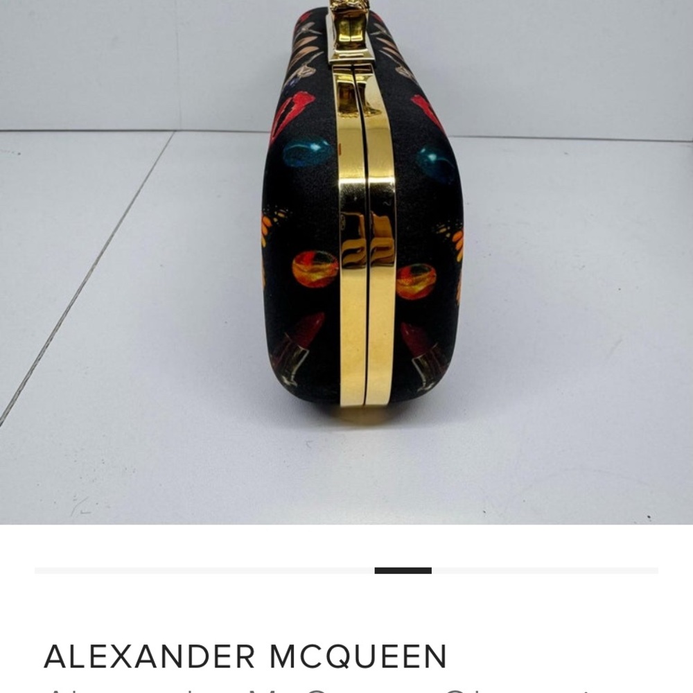 Designer Black Clutch with Gold Accents - Picture 7 of 11